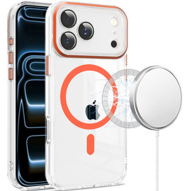 Crystal Clear Transparency MagSafe Case for iPhone 17 Pro - Cosmic Orange