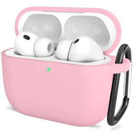 Silicone Protective Case with Clip for AirPods Pro 3 - Pink