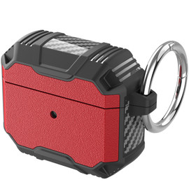 Carbon Series TUFF Hybrid Case for AirPods Pro 3 - Red
