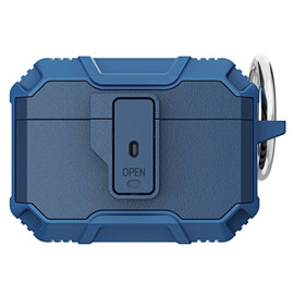 Carbon Series TUFF Hybrid Case with Secure Lock Clip for AirPods Pro 3 - Blue