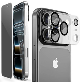 Privacy Tempered Glass Screen Protector + Camera Lens Protector for iPhone 17 Pro
