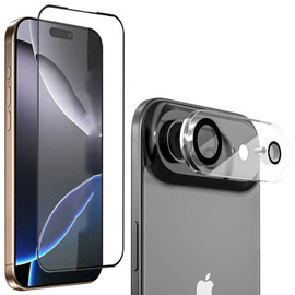 Edge-to-Edge Full Coverage Tempered Glass Screen Protector + Camera Lens Protector for iPhone Air