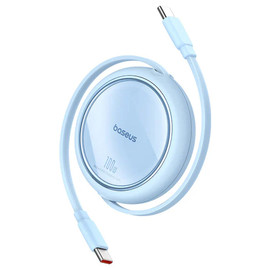 Baseus Free2Pull 100W Retractable USB-C to USB-C Charge and Sync Cables - Blue