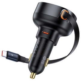 Baseus Enjoyment Pro Retractable USB-C Car Charger 60W - Black