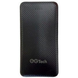 EG Tech Portable 10000mAh Power Bank Dual USB-A Battery Charger - Black Carbon Fiber