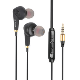 Miccell 3.5mm Wired Stereo In-Ear Earphones with Mic - Black