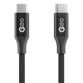 G20 USB-C to USB-C 60W Nylon Braided Charge & Sync Cable 6ft - Black