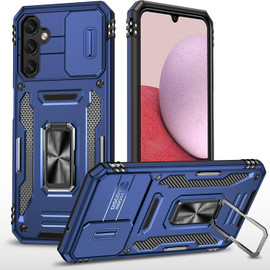 Military Grade Ring Holder Case with Camera Lens Cover for Samsung Galaxy A17 5G - Blue