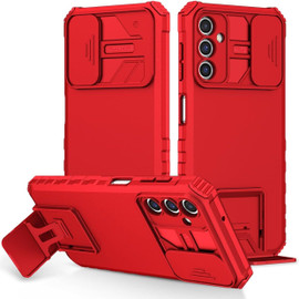 Camera Privacy Cover Hybrid Case with Kickstand for Samsung Galaxy A17 5G - Red