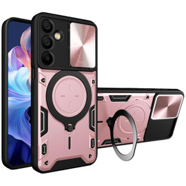 Superior Series Magnetic Hybrid Case with Ring Stand and Camera Lens Cover for Samsung Galaxy A17 5G - Rose Gold