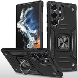 Military Grade Robust Series Dual Layer Hybrid Case with Ring Grip for Samsung Galaxy S26 Ultra - Black