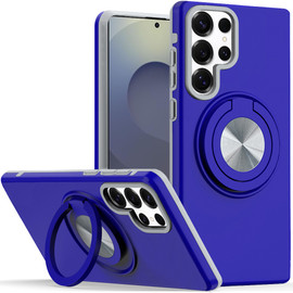 Circular Series Hybrid Case with Rotating Ring Stand for Samsung Galaxy S26 Ultra - Blue