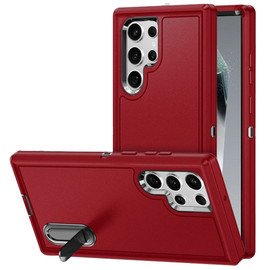 Military Grade Certified TUFF Hybrid Armor Case with Kickstand for Samsung Galaxy S26 Ultra - Red