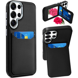 Flap Leather Wallet Fusion Case for Samsung Galaxy S26 Ultra - Black