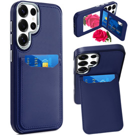 Flap Leather Wallet Fusion Case for Samsung Galaxy S26 Ultra - Blue