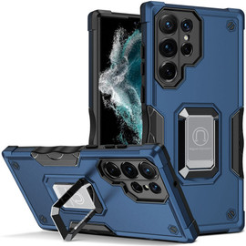 Military Grade Shockproof Hybrid Armor Case with Ring Grip for Samsung Galaxy S26 Ultra - Blue