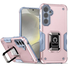 Military Grade Shockproof Hybrid Armor Case with Ring Grip for Samsung Galaxy S26 - Rose Gold