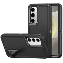 Military Grade Certified TUFF Hybrid Armor Case with Kickstand for Samsung Galaxy S26 Plus - Black
