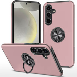 360 Rotating Ring Grip Hybrid Case for Samsung Galaxy A37 5G - Rose Gold