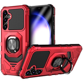 Military Grade Robotic Series Hybrid Case with Ring Grip for Samsung Galaxy A57 5G - Red