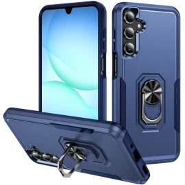 Military Grade TUFF Shockproof Hybrid Armor Case with Ring Grip for Samsung Galaxy S26 - Blue