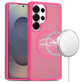 Shade Series Hybrid Case with Magnetic Ring for Samsung Galaxy S25 Ultra - Hot Pink
