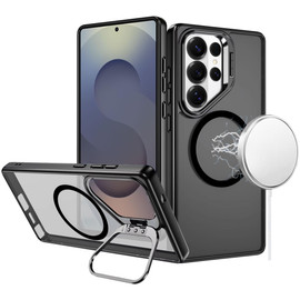 InFrame Series Magnetic Matte Case with Camera Ring Stand for Samsung Galaxy S25 Ultra - Black