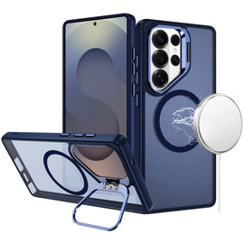 InFrame Series Magnetic Matte Case with Camera Ring Stand for Samsung Galaxy S25 Ultra - Blue