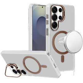 InFrame Series Magnetic Crystal Case with Camera Ring Stand for Samsung Galaxy S26 Ultra - Desert Gold