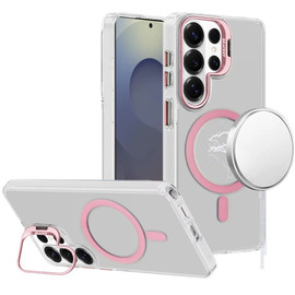 InFrame Series Magnetic Crystal Case with Camera Ring Stand for Samsung Galaxy S26 Ultra - Pink