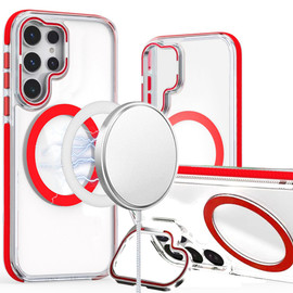 Clarity Collection Magnetic Case with Camera Ring Stand for Samsung Galaxy S26 Ultra - Red