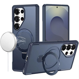 Magnetic Armor Stand Case for Samsung Galaxy S25 Ultra - Blue