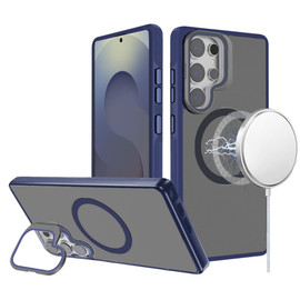InFrame Series Magnetic Hybrid Case with Aluminum Camera Ring Stand for Samsung Galaxy S26 Ultra - Blue