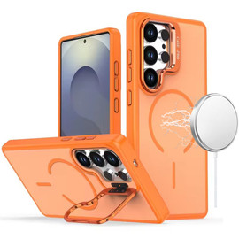 InFrame Series Magnetic Hybrid Case with Camera Ring Stand for Samsung Galaxy S25 Ultra - Cosmic Orange