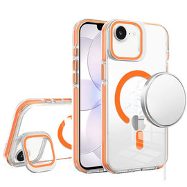 Clarity Collection MagSafe Case with Multi-Angle Camera Ring Stand for iPhone 17e / 16e - Cosmic Orange