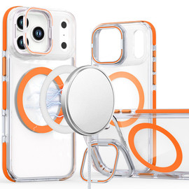Clarity Collection MagSafe Case with Camera Ring Stand for iPhone 17 Pro Max - Cosmic Orange