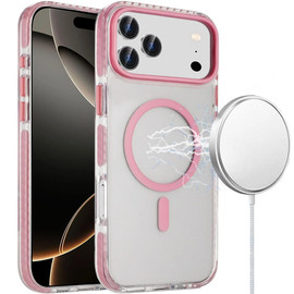 Transparent Protective Bumper Case with MagSafe for iPhone 17 Pro - Pink