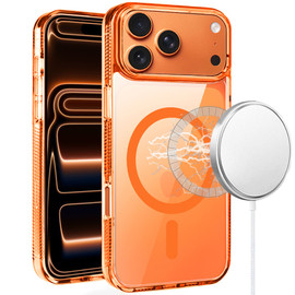 Transparent Crystal Bumper Case with MagSafe for iPhone 17 Pro - Cosmic Orange