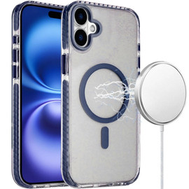 Transparent Protective Bumper Case with MagSafe for iPhone 17 - Blue