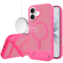 Shade Series MagSafe Matte Hybrid Case with Kickstand for iPhone 17 - Hot Pink