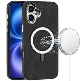 Premium Leather Case with MagSafe for iPhone 17 - Black