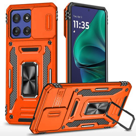 Military Grade Ring Holder Case with Camera Lens Cover for Motorola Moto G Stylus 2026 / 2025 - Cosmic Orange
