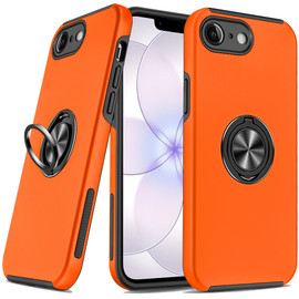 360 Rotating Ring Grip Hybrid Case for iPhone 17e / 16e - Cosmic Orange
