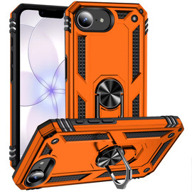 Military Grade Hybrid Case with Ring Grip for iPhone 17e / 16e - Cosmic Orange