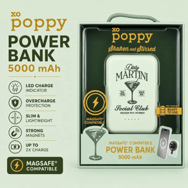 XO Poppy 5000mAh MagSafe Magnetic Wireless Charging Power Bank Battery - Dirty Martini