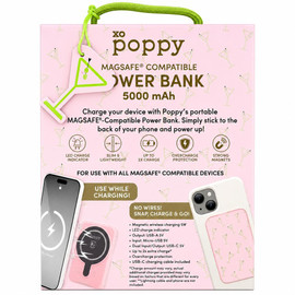 XO Poppy 5000mAh MagSafe Magnetic Wireless Charging Power Bank Battery - Shaken Not Stirred