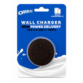 Orbit Innovations Official Licensed 20W Power Delivery 2 Port USB-C and USB-A Wall Charger - Oreo