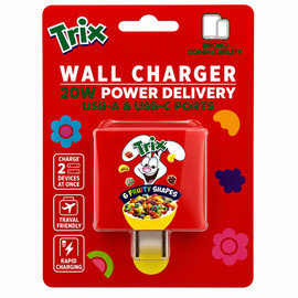 Orbit Innovations Official Licensed 20W Power Delivery 2 Port USB-C and USB-A Wall Charger - Trix