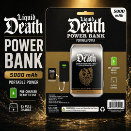 Orbit Innovations Official Licensed Portable 5000mAh Power Bank Dual USB-C + USB-A Battery Charger - Liquid Death
