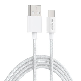 4 ft. High-Speed 3A Braided USB-C to USB-A Charge & Sync Cable - White